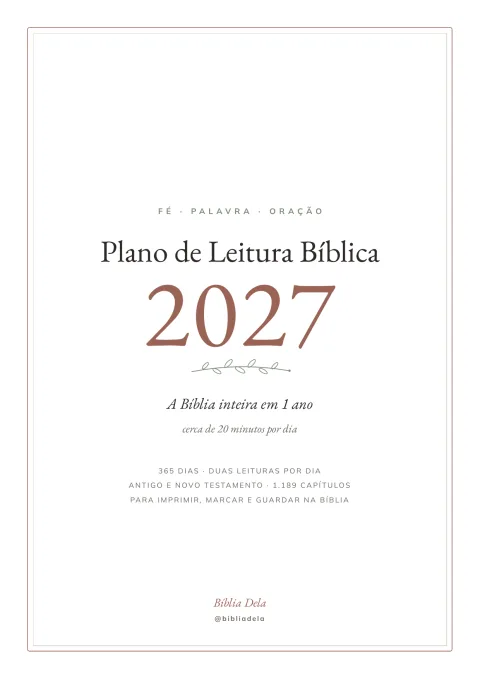 Capa do Plano de Leitura Bíblica 2027: a Bíblia inteira em 1 ano, cerca de 20 minutos por dia.
